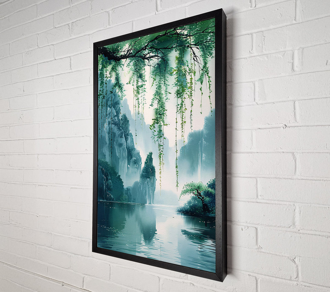  A Canvas Print of Emerald Water Reflection Canvas Wall Art