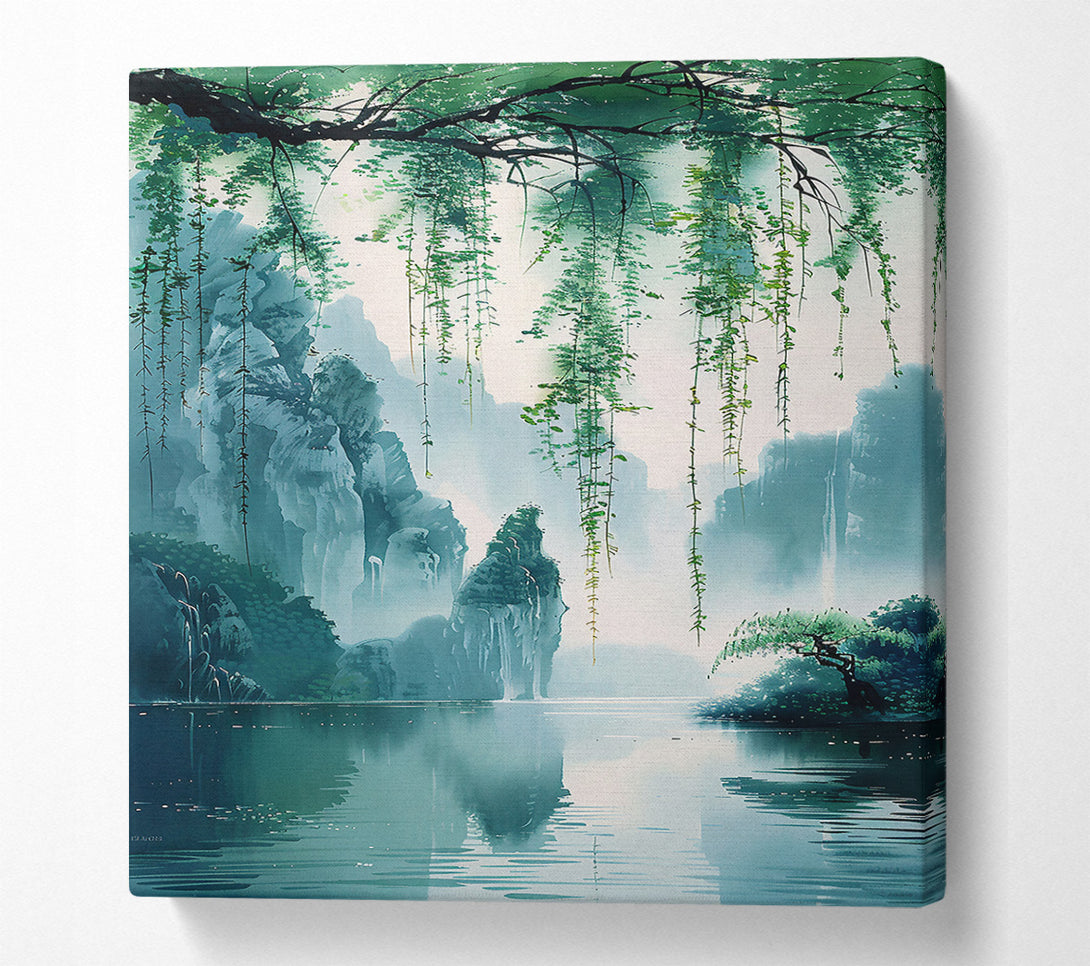  A Canvas Print of Emerald Water Reflection Canvas Wall Art