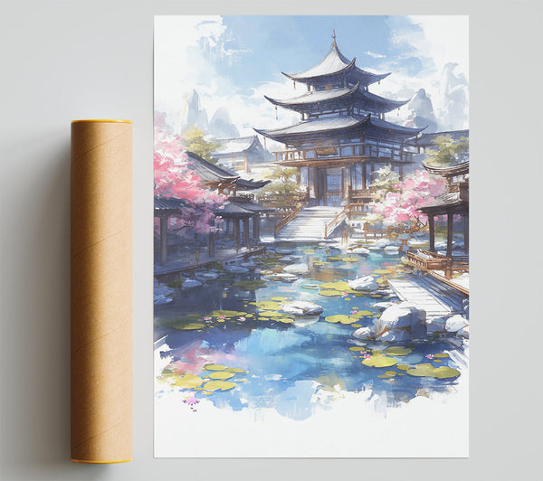 Azure Temple Garden Giclee Print