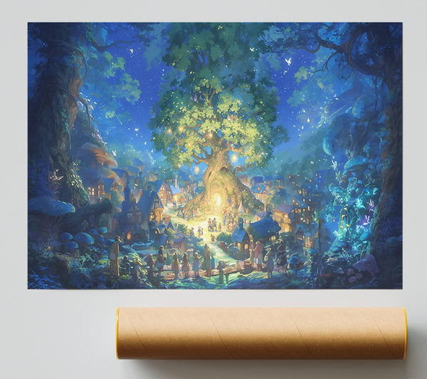 Blue Night'S Gathering Giclee Print