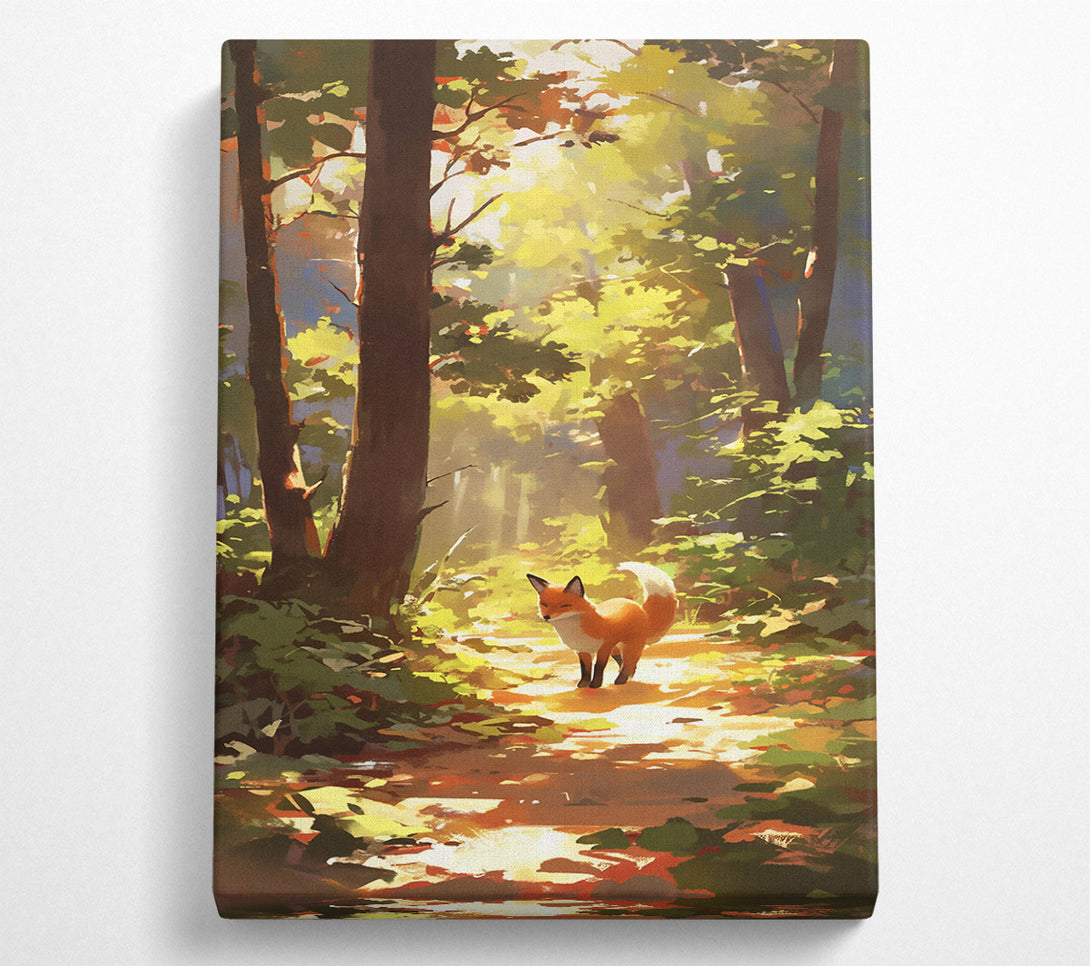  A Canvas Print of Golden Forest Fox Canvas Wall Art