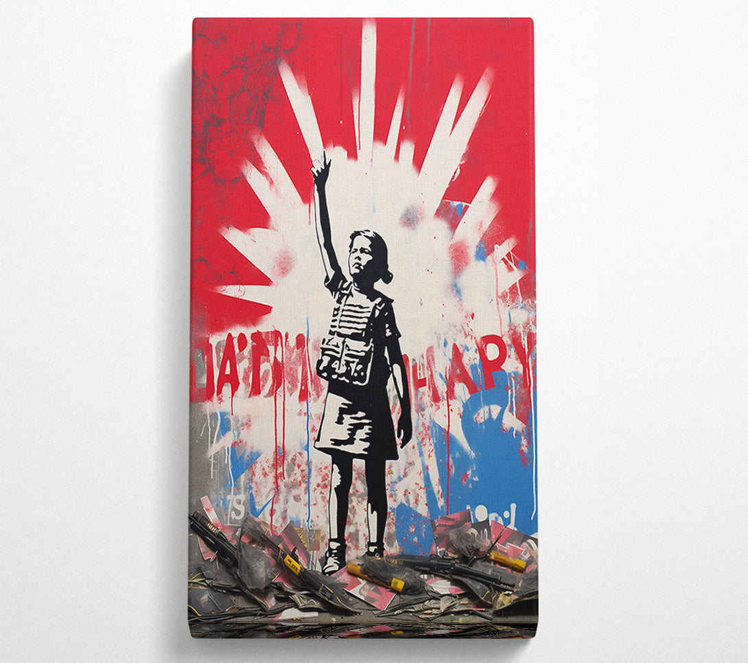  A Canvas Print of Girl Pointing Graffiti Canvas Art