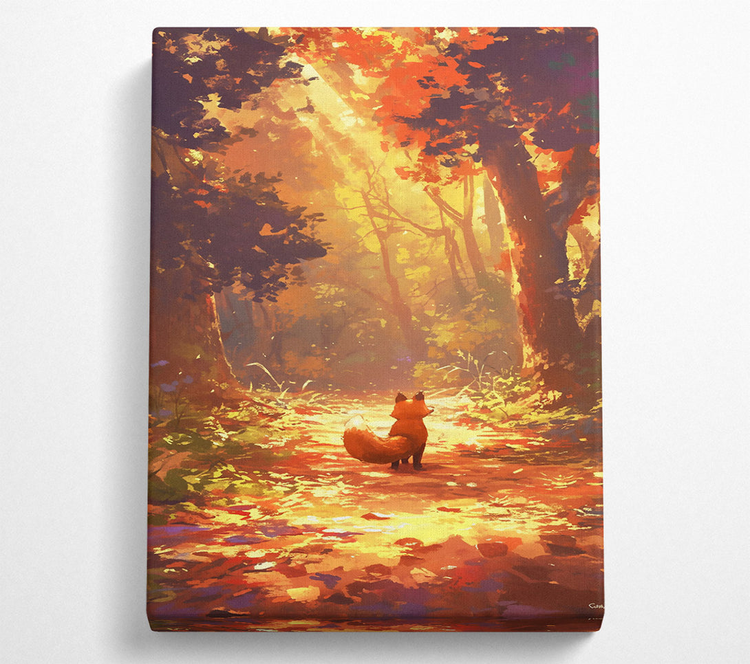  A Canvas Print of Golden Forest Fox Canvas Wall Art