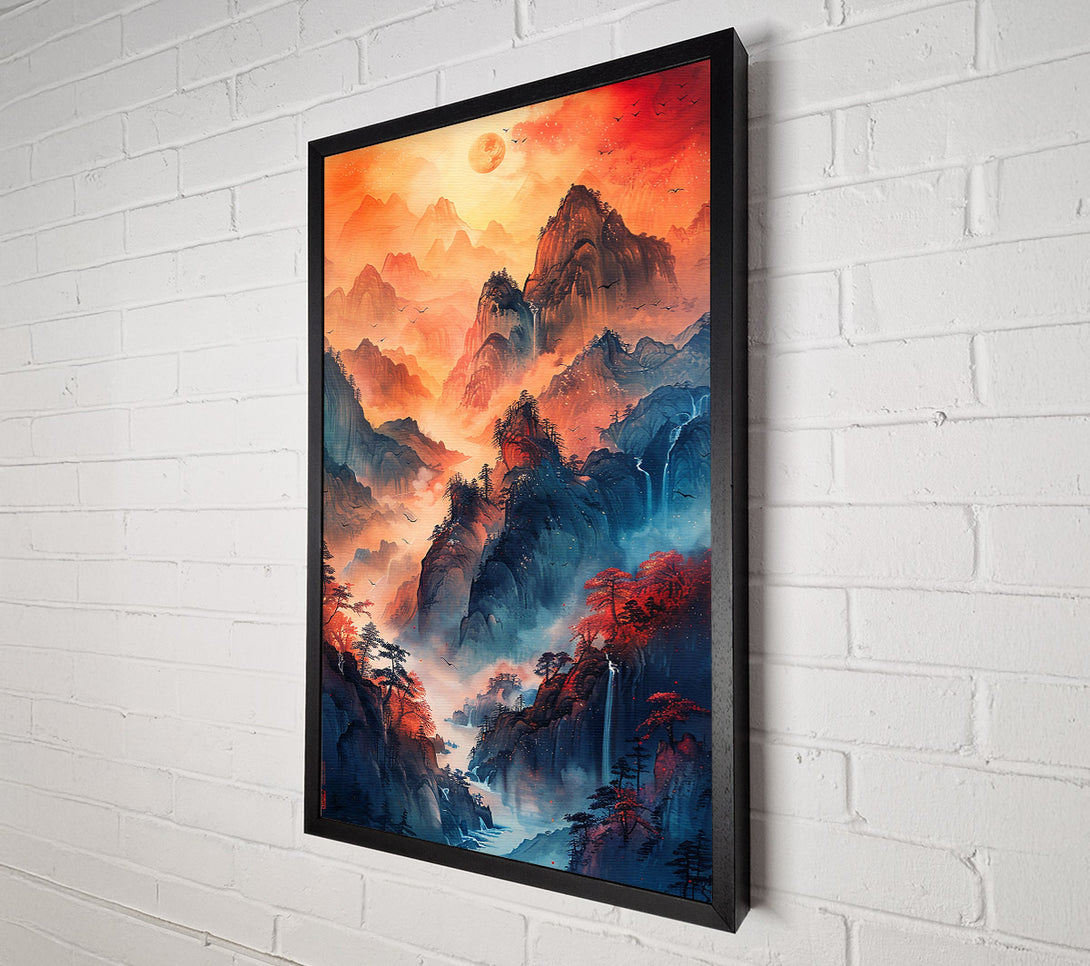  A Canvas Print of Crimson Mountain Valley Canvas Print