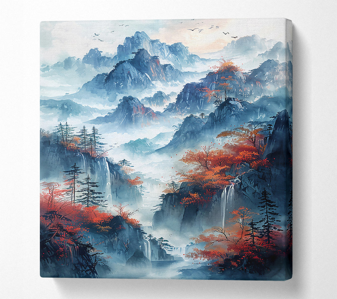  A Canvas Print of Azure Mountain Dreamscape Canvas Wall Art