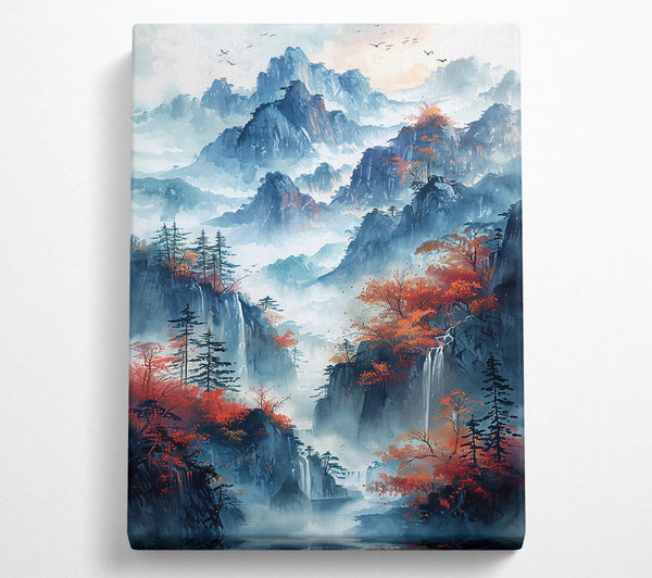 A Canvas Print of Azure Mountain Dreamscape Canvas Wall Art