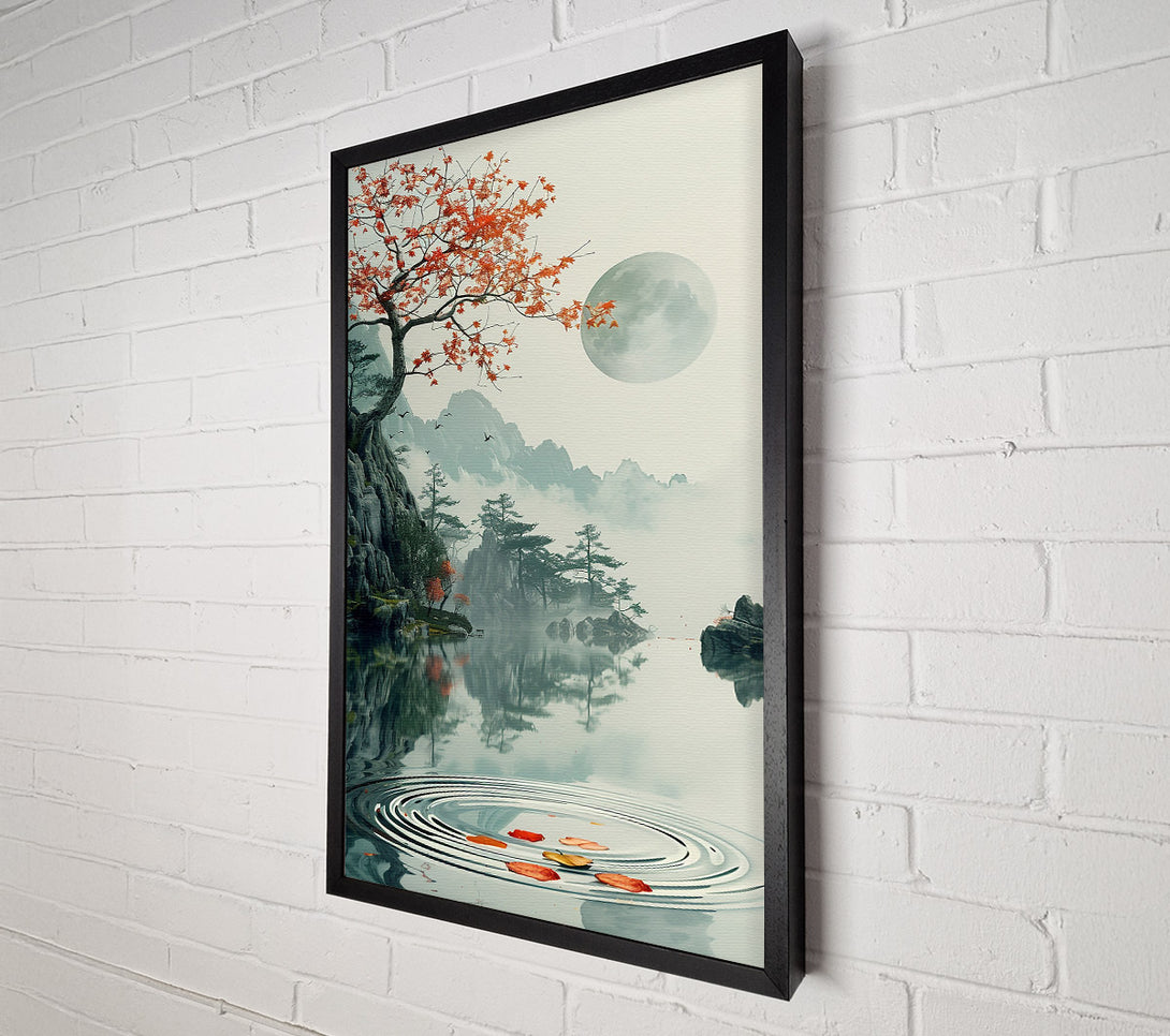  A Canvas Print of Crimson Moon'S Reflection Canvas Art