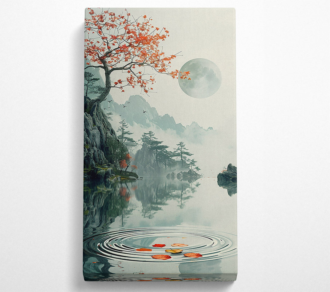  A Canvas Print of Crimson Moon'S Reflection Canvas Art