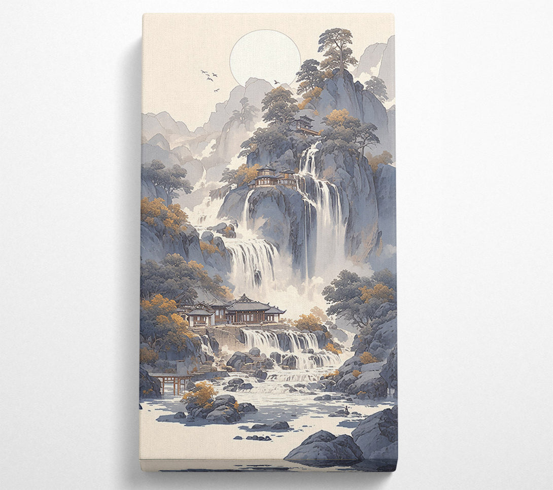  A Canvas Print of Silver Mountain Waterfall Canvas Art