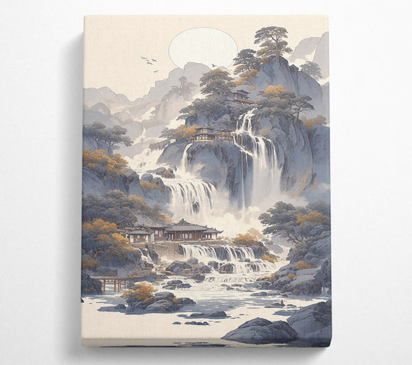  A Canvas Print of Silver Mountain Waterfall Canvas Art