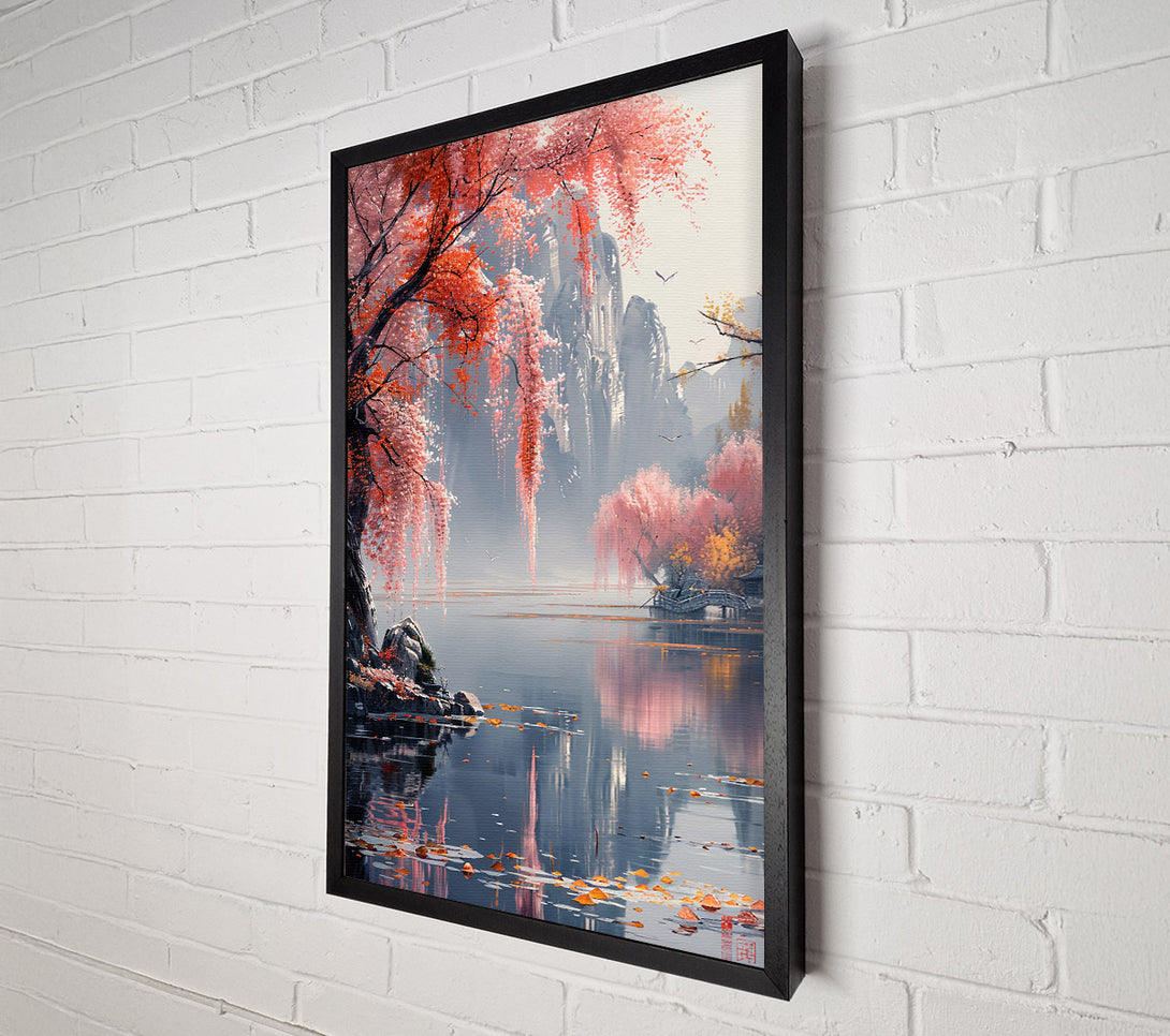  A Canvas Print of Pink Mist Over Water Canvas Print