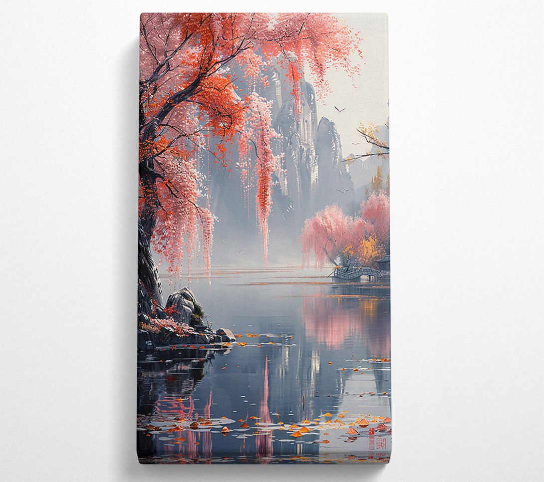  A Canvas Print of Pink Mist Over Water Canvas Print