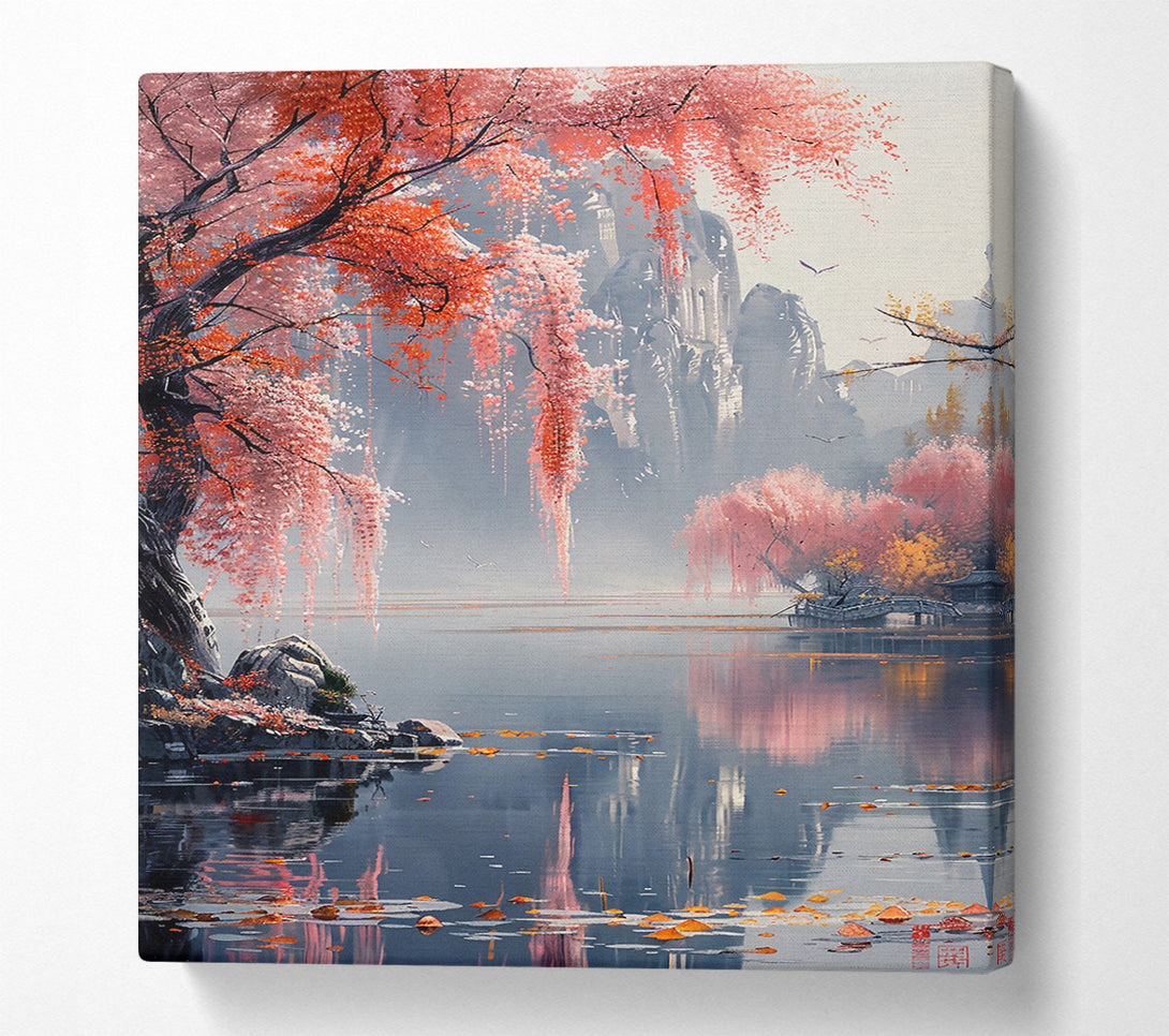  A Canvas Print of Pink Mist Over Water Canvas Print