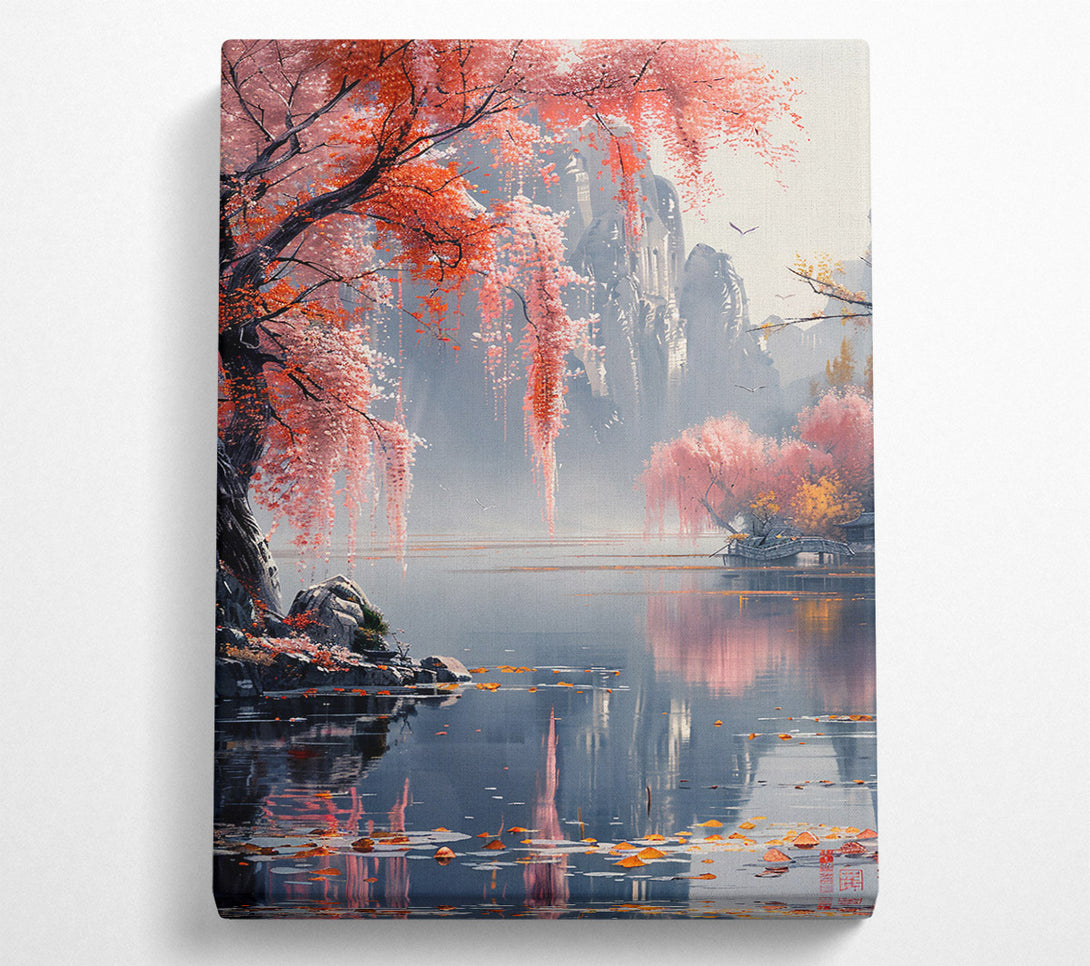  A Canvas Print of Pink Mist Over Water Canvas Print