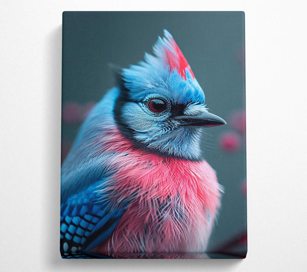  A Canvas Print of Azure Bird Portrait Canvas Print