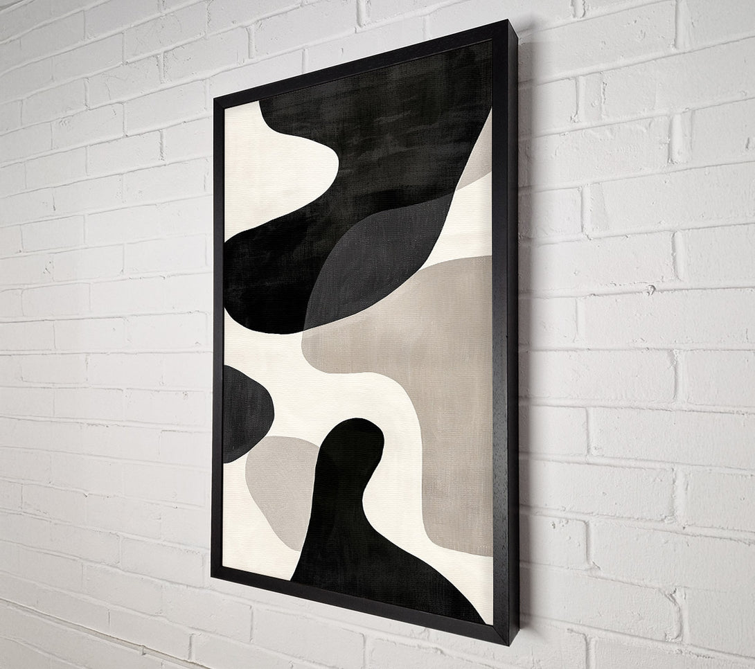  A Canvas Print of Black Swirling Shapes Canvas Art