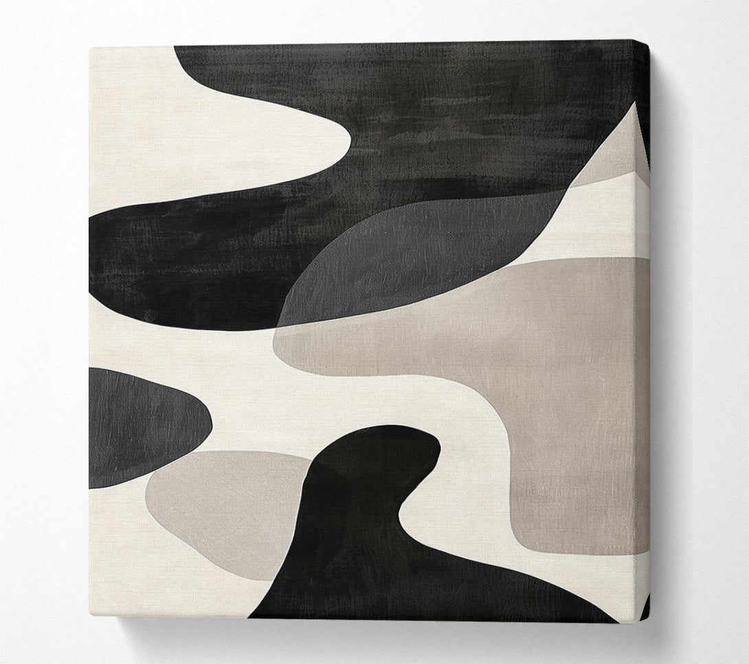  A Canvas Print of Black Swirling Shapes Canvas Art