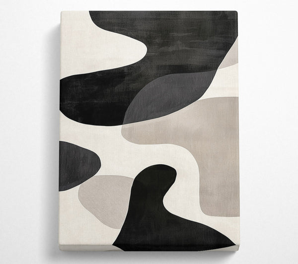  A Canvas Print of Black Swirling Shapes Canvas Art