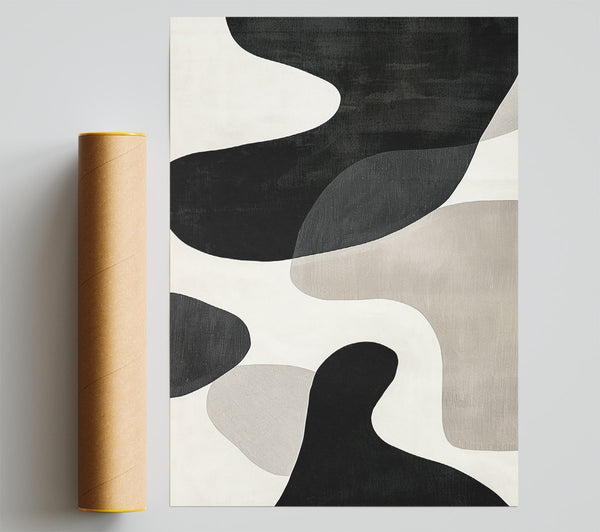 Black Organic Shapes Print