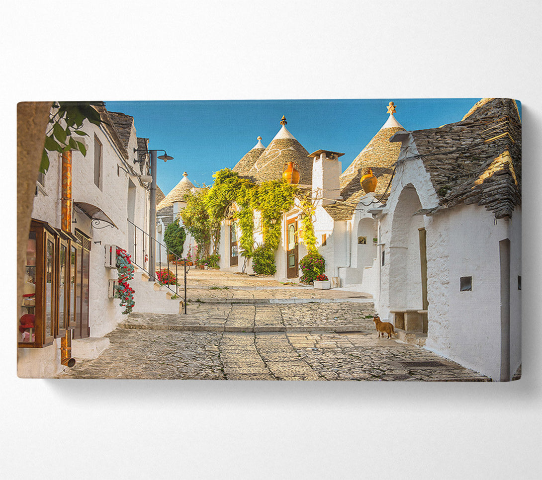  A Canvas Print of Whitewashed Italian Village Canvas Wall Art