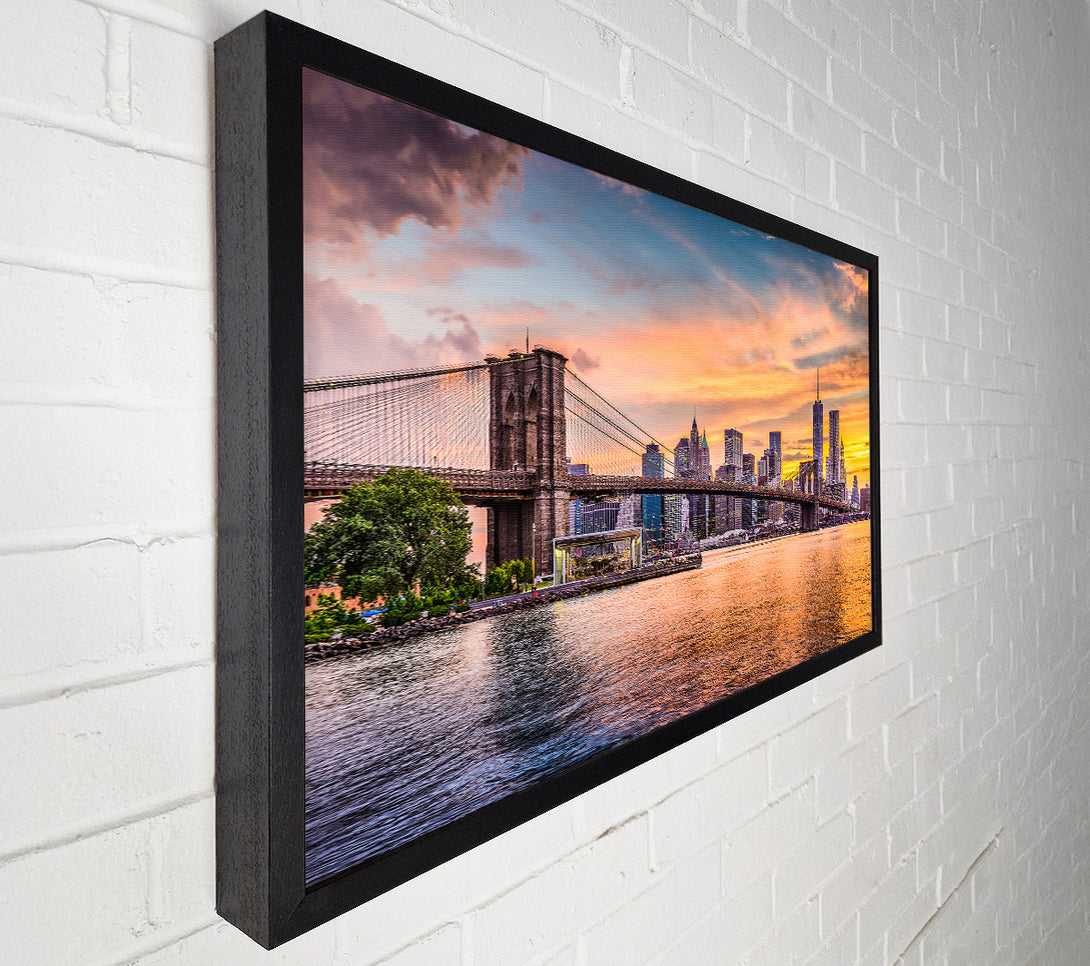  A Canvas Print of Golden Bridge Skyline Canvas Art