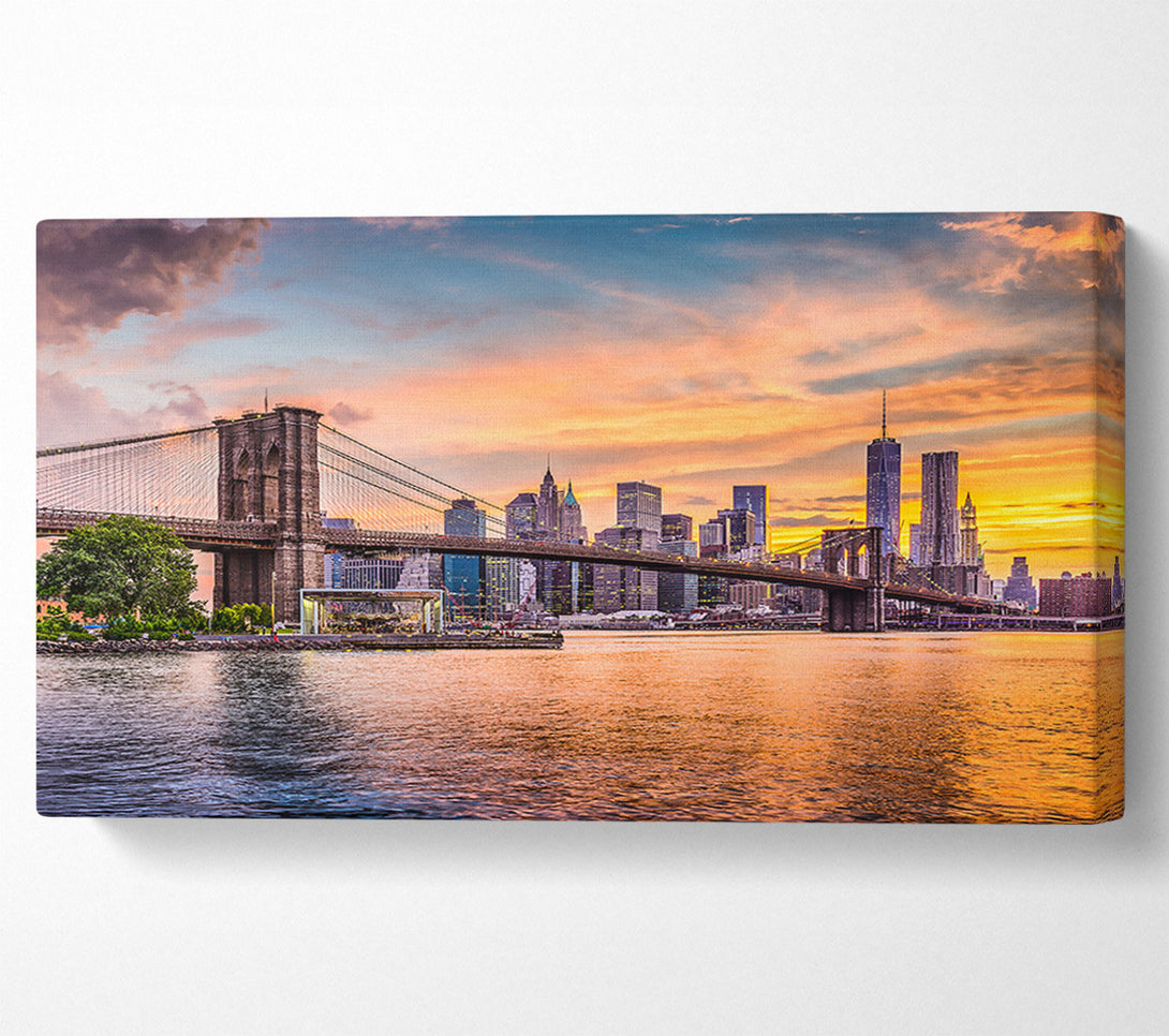  A Canvas Print of Golden Bridge Skyline Canvas Art