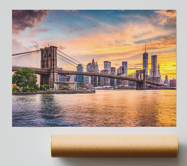 Golden Bridge Skyline Giclee Print