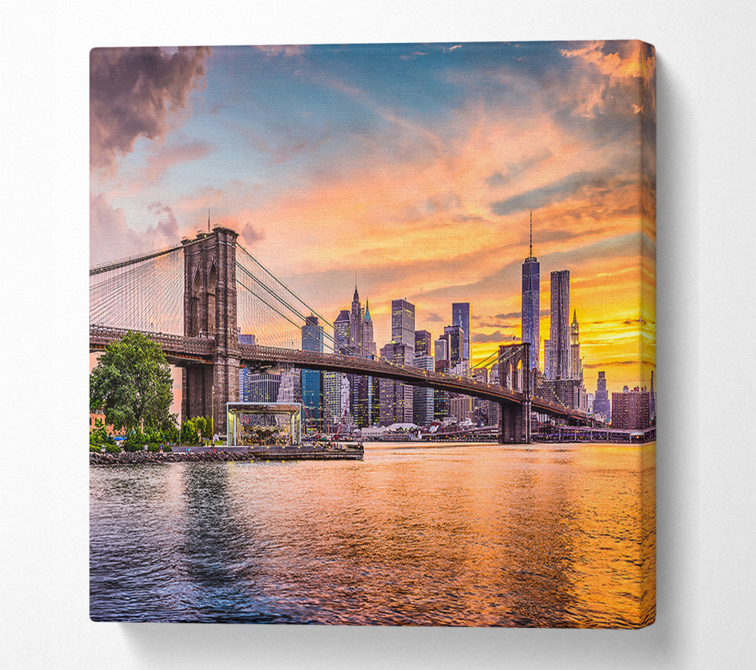  A Canvas Print of Golden Bridge Skyline Canvas Art