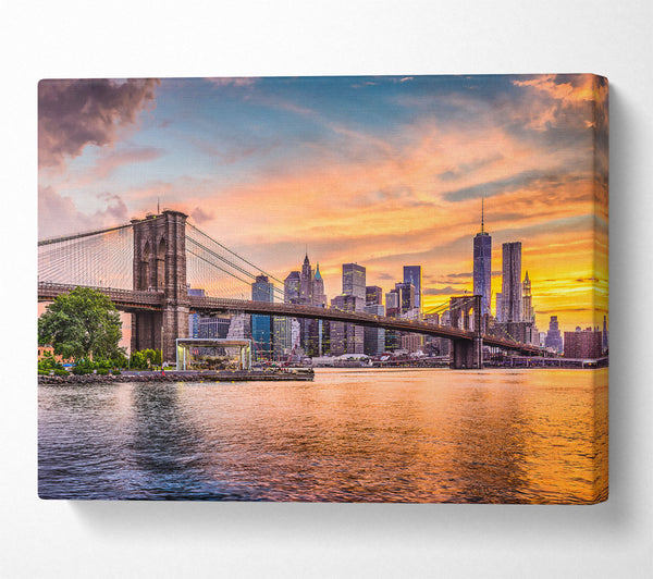  A Canvas Print of Golden Bridge Skyline Canvas Art