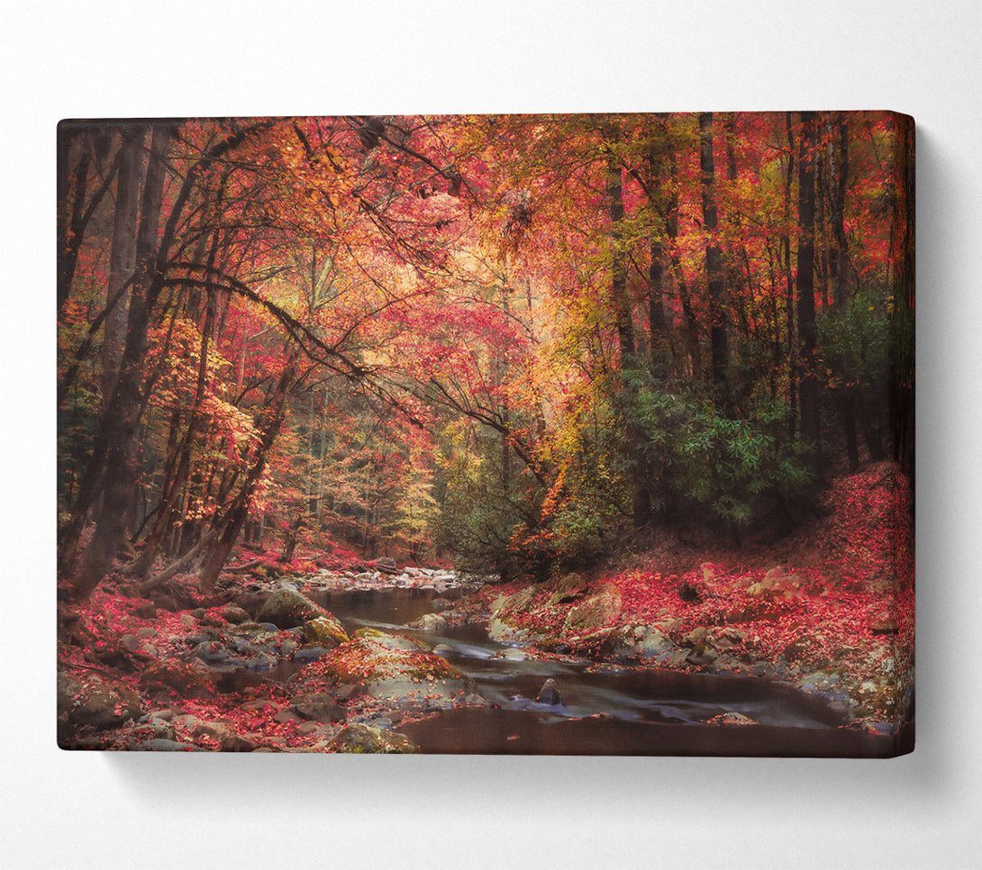  A Canvas Print of Crimson Creek Flowing Canvas Wall Art