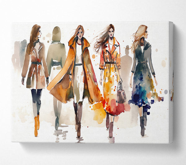  A Canvas Print of Golden Autumn Fashion Canvas Wall Art
