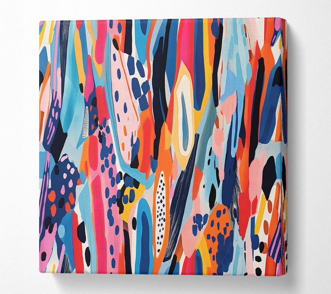  A Canvas Print of Blue Burst Abstract Canvas Art