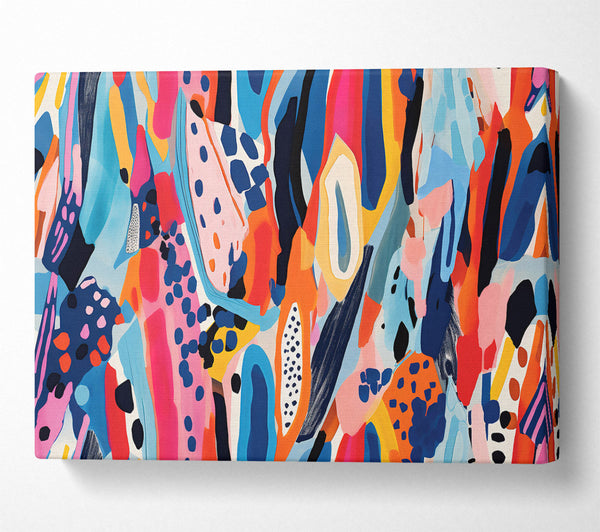  A Canvas Print of Blue Burst Abstract Canvas Art