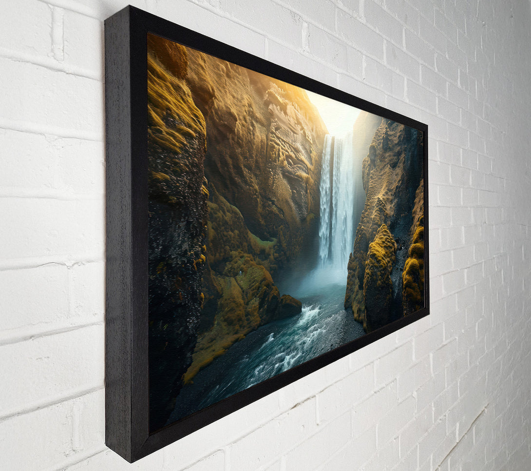  A Canvas Print of Golden Waterfall Mist Canvas Print