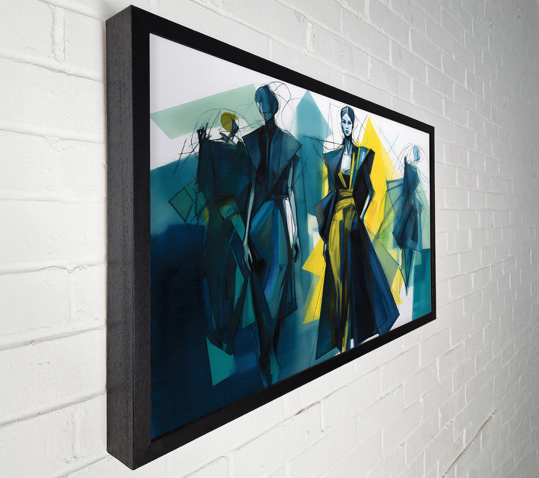  A Canvas Print of Azure Fashion Sketches Canvas Wall Art