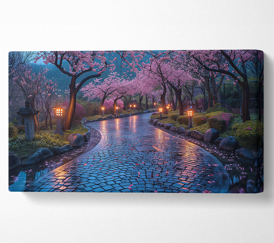  A Canvas Print of Blue Path Of Sakura Canvas Art