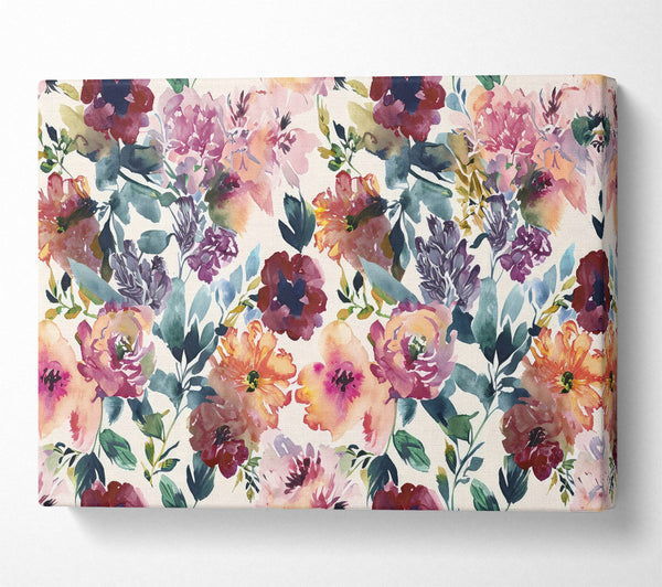  A Canvas Print of Crimson Floral Bloom Canvas Print