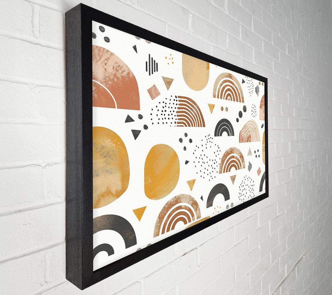  A Canvas Print of Golden Abstract Arcs Canvas Art
