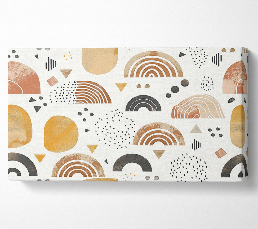  A Canvas Print of Golden Abstract Arcs Canvas Art