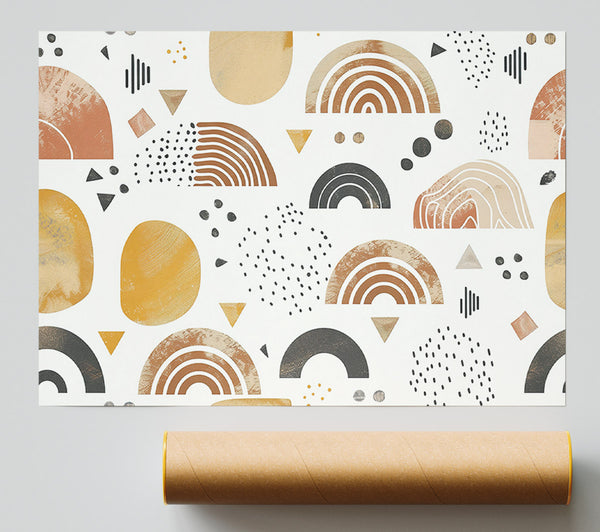 Golden Abstract Arcs Poster