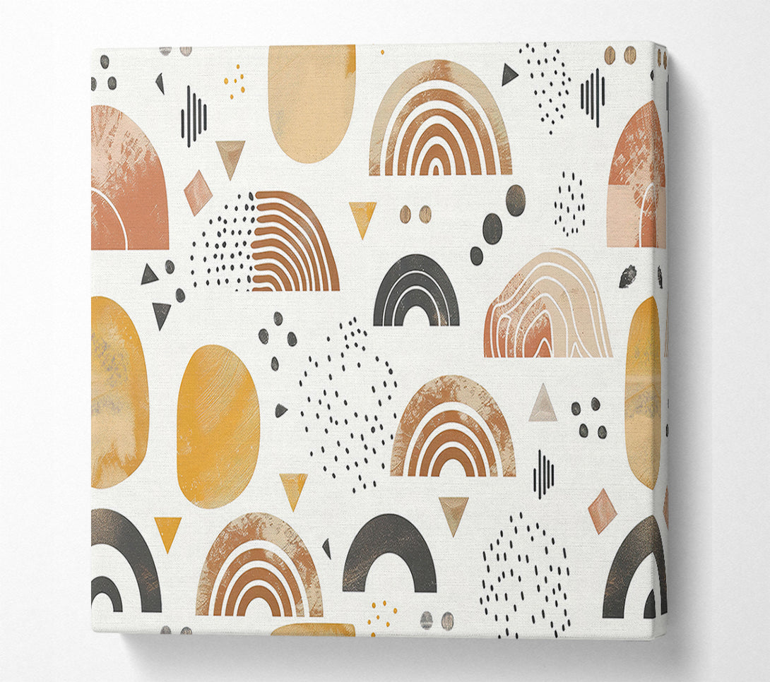  A Canvas Print of Golden Abstract Arcs Canvas Art