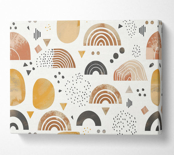 A Canvas Print of Golden Abstract Arcs Canvas Art