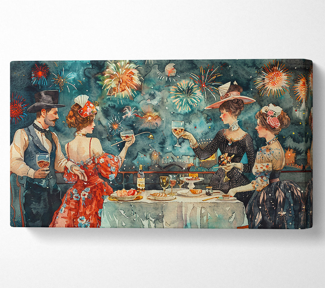  A Canvas Print of Crimson Fireworks Feast Canvas Print