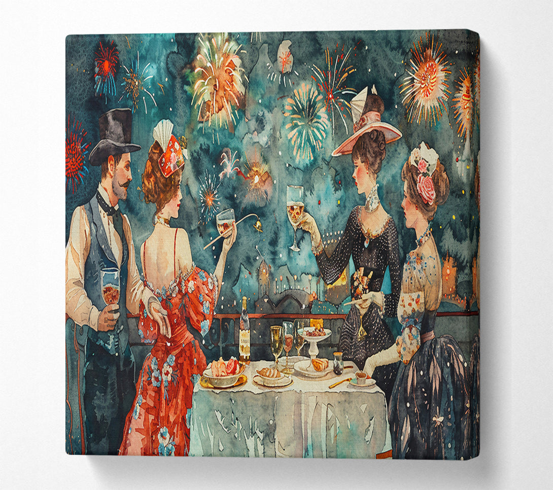  A Canvas Print of Crimson Fireworks Feast Canvas Print