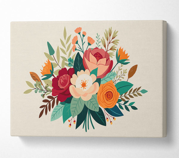  A Canvas Print of Crimson Floral Bouquet Canvas Print
