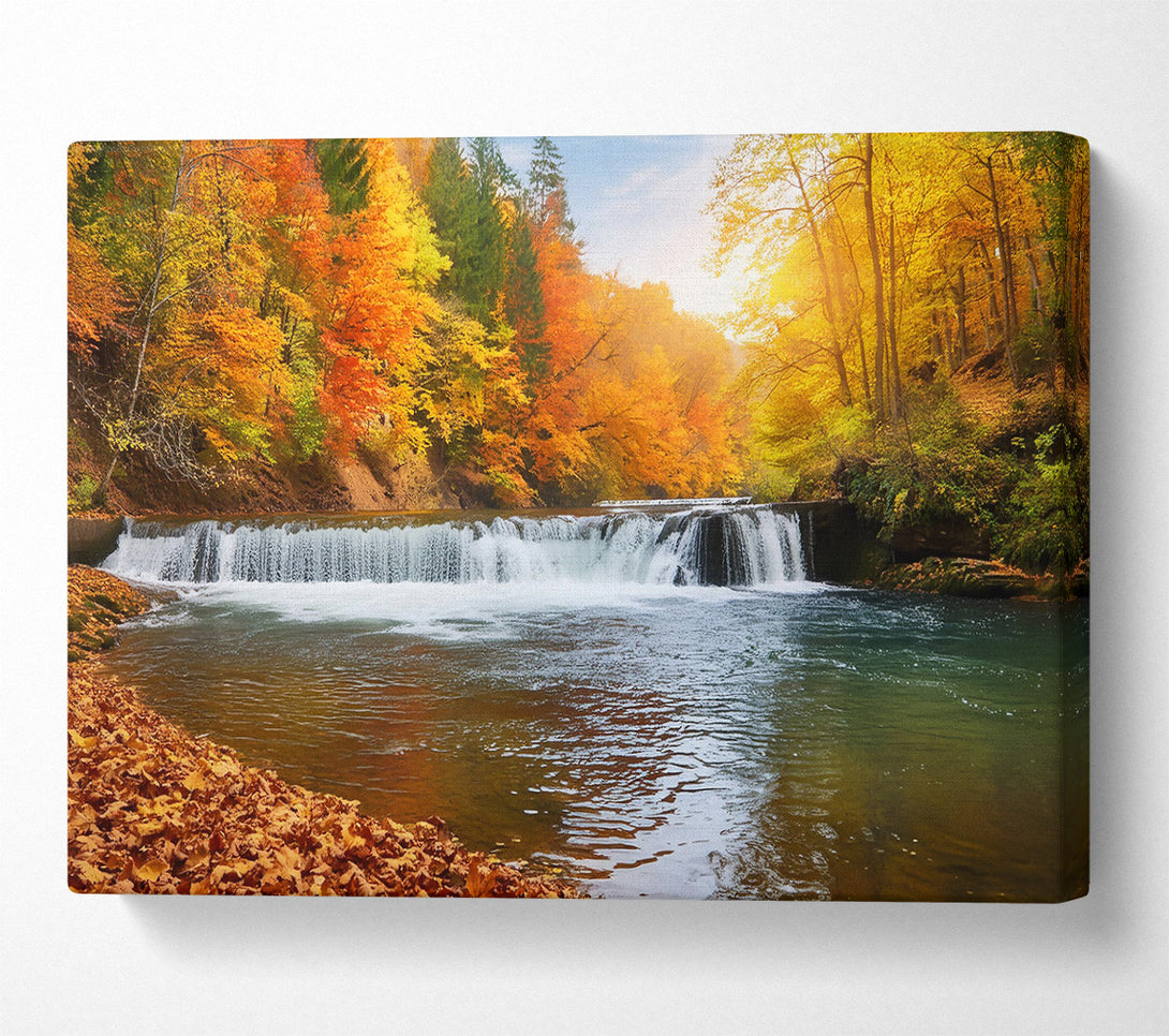  A Canvas Print of Golden Waterfall Dreams Canvas Print