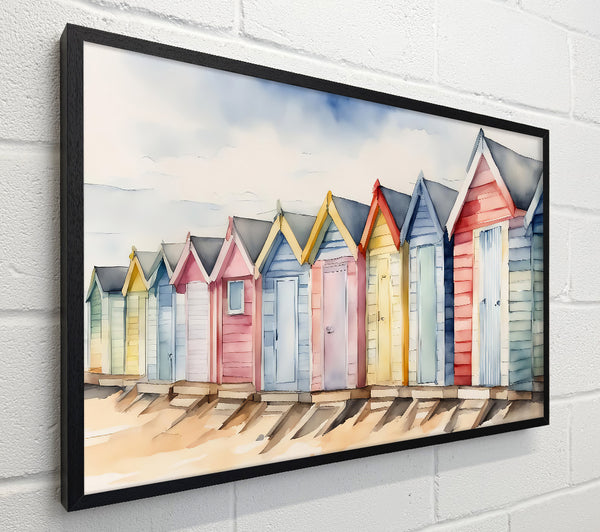 Beach Huts In Blue