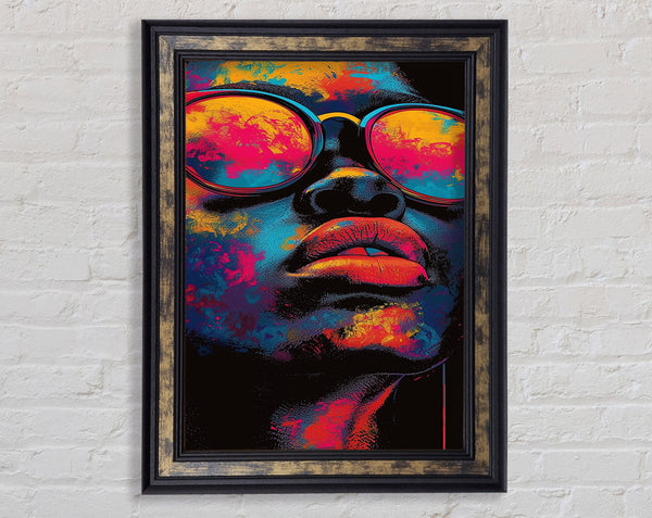 Glasses Face Framed Print