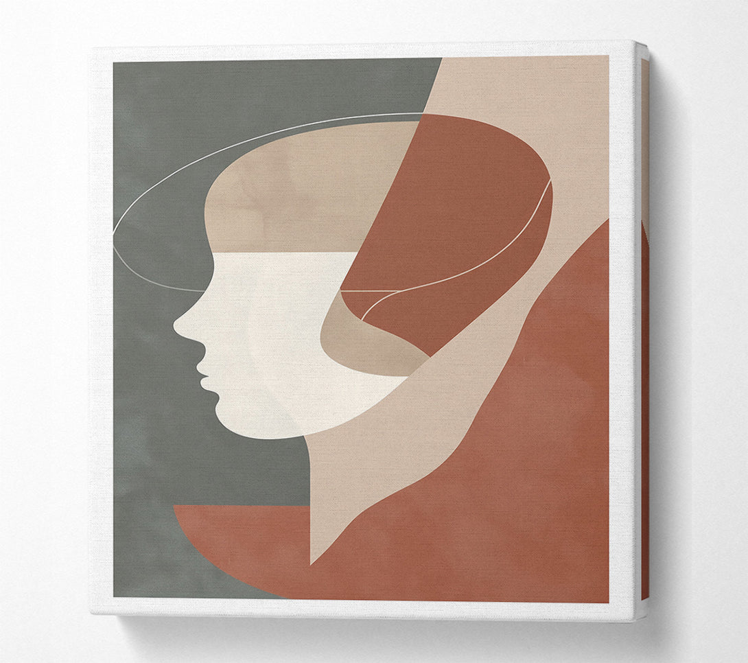  A Canvas Print of Rust-Colored Abstract Portrait Canvas Wall Art