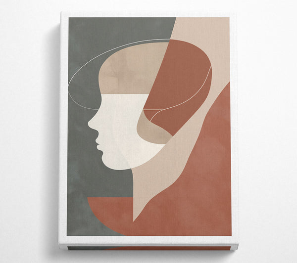  A Canvas Print of Rust-Colored Abstract Portrait Canvas Wall Art